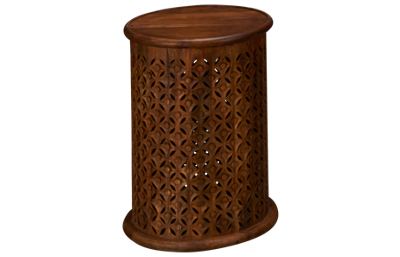 Jofran Global Archive Carved Drum Table
