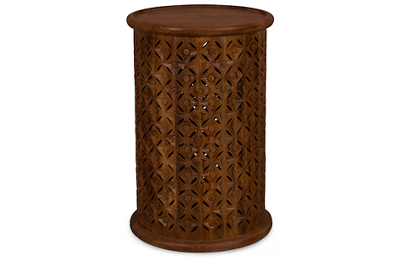 Global Archive Carved Drum Table