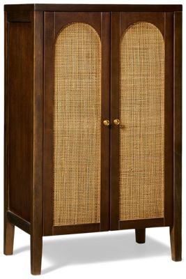 Acadian Accent Cabinet - 2 Storage Doors - 2 Interior Shelves - Rattan Door Fronts