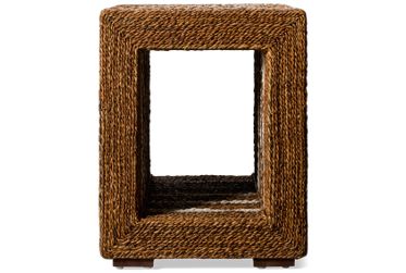Parker Accent End Table - Open Cube Profile - Wood & Rope - Modern Coastal