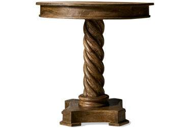 Dunwick Accent Table - Distressed Brazilian Hardwood - Cozy Rustic Style