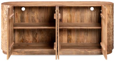 Crestview Collection Gibson 76" 4 Door Media Credenza Sideboard