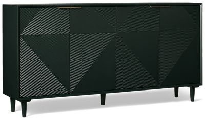 Evergreen Sideboard - 4 Storage Doors - Adjustable Shelves - Gold-Tone Metal Pulls