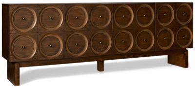 Nico Sideboard - 4 Storage Doors - Adjustable Shelves - Carved Circular Door Fronts