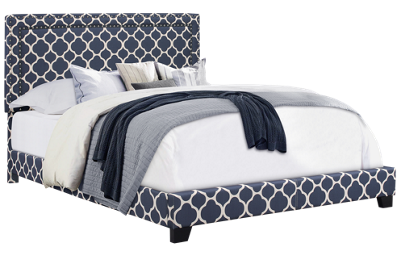Small Spaces King All in One Upholstered Bed with Nailhead
