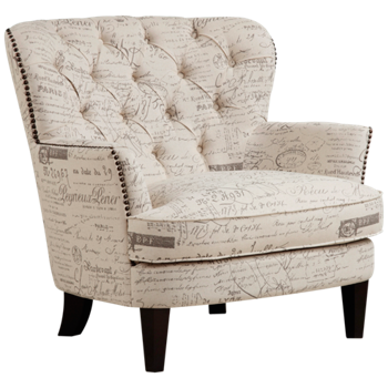 Tufted Wing Back Chair with Nailhead