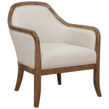 Wood Frame Accent Arm Chair with Nailhead