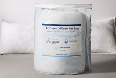 Jordan's Mattress Factory® Sculpted Gel Memory Foam Topper - Pressure-Relieving Support - Sculpted Airflow Channels - Instant Comfort Upgrade