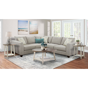 Quartz 4 Piece Living Room Set Includes: Sectional, Cocktail Table and 2 End Tables