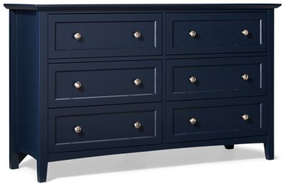 Grace Youth 6 Drawer Dresser - Felt-Lined Top Drawers - Tapered Legs - Transitional Storage
