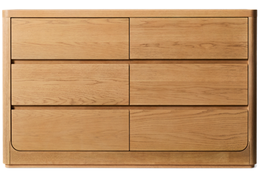 Modena 6 Drawer Dresser - Modern Style - Functional Storage - Rounded Corners - English Dovetail Drawers - Easy-Glide Opening