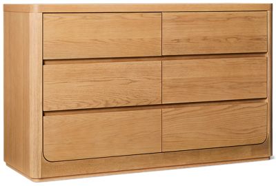 Modena 6 Drawer Dresser - Modern Style - Functional Storage - Rounded Corners - English Dovetail Drawers - Easy-Glide Opening