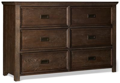 Hanover 6 Drawer Dresser - Classic Mission Style - Rich Wood Grain - Six Spacious Storage Drawers - Integrated Metal Pulls