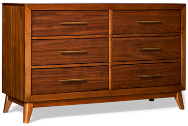 Malia 6 Drawer Dresser - Mid-Century Modern Design - Solid Walnut Construction - Spacious Storage