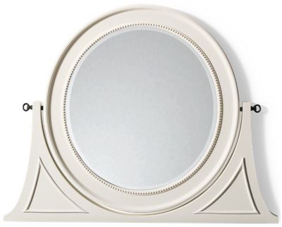 Elsa Tilt Mirror - Round Beveled Glass - Elegant Details - Vintage Inspired Bedroom Mirror