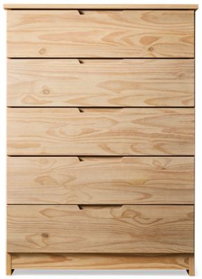 Sandstone 5 Drawer Chest - Five Spacious Drawers - Transitional Style - Integrated Drawer Pulls - Sturdy Construction