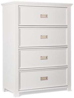 Hanover 4 Drawer Chest - Smooth-Gliding Drawers - Integrated Metal Pulls - Classic Mission Style