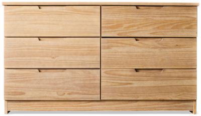 Sandstone 6 Drawer Dresser - Roomy Storage Drawers - Sleek Integrated Drawer Pulls - Versatile Transitional Design
