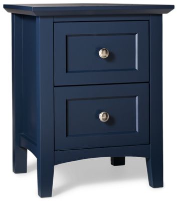 Grace Youth 2 Drawer Nightstand - Tapered Legs - Transitional Coastal Style