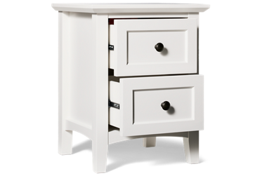 Grace Youth 2 Drawer Nightstand - Tapered Legs - Transitional Coastal Style