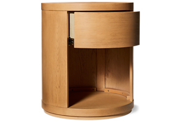 Modena Round 1 Drawer Nightstand - Smooth Gliding Drawer - Modern Storage
