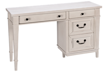 Stone Desk - Rustic Charm - 4 Spacious English Dovetail Drawers - Antique Blackened Copper Finish Hardware