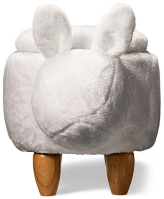 Kids' Rabbit Storage Stool - Whimsical Design - Easy-To-Lift Top - Sturdy Wooden Legs - Soft Durable Fabric - Perfect For Playrooms