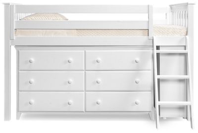 Windsor Twin Loft Bed with Dresser and Bookcase