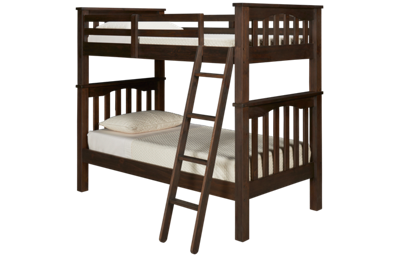 NE Kids Highlands Twin Over Twin Bunk Bed with Ladder