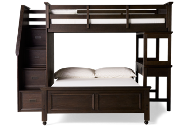 Hanover Twin Over Full Loft Bed - Multifunctional Design - Stairs With Storage Drawers - Built-in Desk