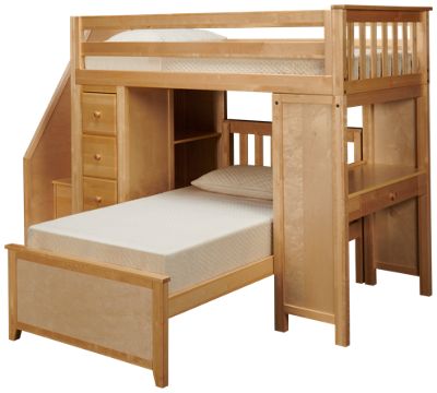 twin loft bed with dresser and desk