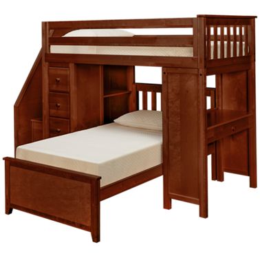 Maxwood Furniture Chester, Twin Loft Bed With Desk And Dresser