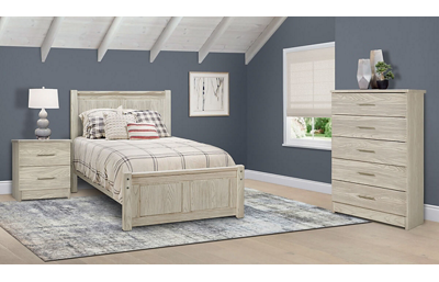 Nate 3 Piece Twin Bedroom Set Includes: Bed, Chest and Nightstand