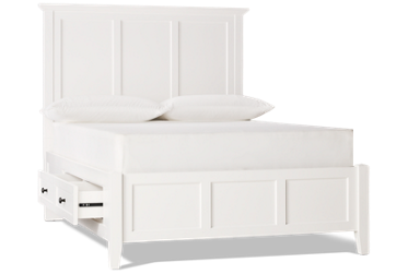 Grace Youth Full Storage Bed - High Paneled Headboard - Four Side Drawers - Transitional Style