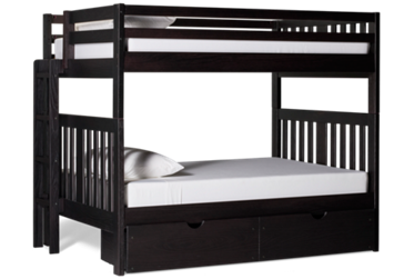 Ebony Full Over Full Bunk Bed with Storage