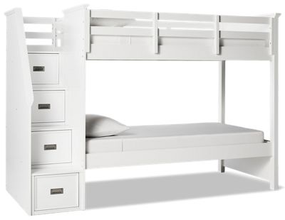 Hanover Twin Over Twin Bunk Bed - Storage Staircase - Classic Mission Style