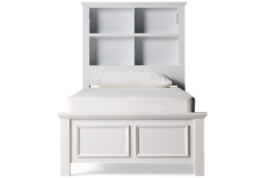 Hanover Twin Bookcase Bed - Stylish Storage - Four Open Compartments - Paneled Footboard