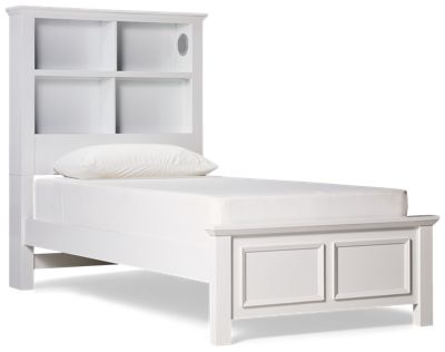 Hanover Twin Bookcase Bed - Stylish Storage - Four Open Compartments - Paneled Footboard