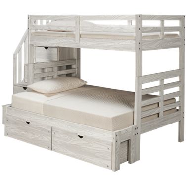 Full Bunk Bed With Storage Stairs, Visions Twin Over Full Bunk Bed