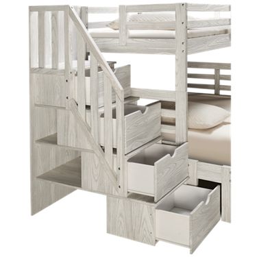 Full Bunk Bed With Storage Stairs, Jordan Twin Over Full Staircase Bunk Bed