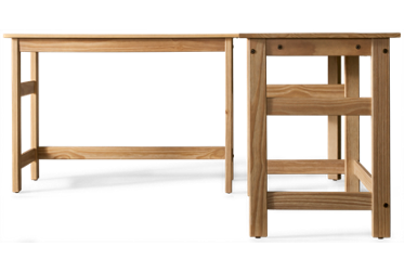 Sandstone Corner Desk - Natural Finish - Spacious Top - Modern Aesthetic - Versatile Design