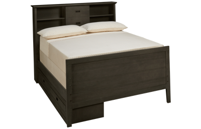 Oak Furniture West Owen Full Bookcase Bed with 2 Drawer Storage