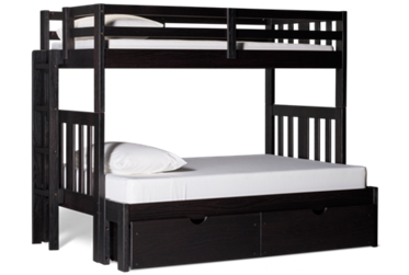 Ebony Twin Over Full Bunk Bed with Storage