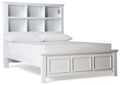 Hanover Full Bookcase Bed - Traditional Style - Tall Headboard - Six Bookcase Compartments