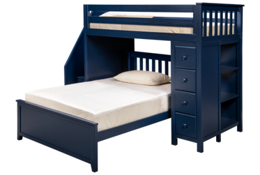 Chester Twin Over Full Loft Bed with Dresser and Bookcase