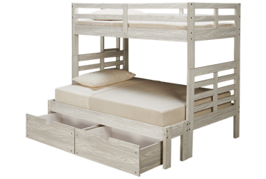 Nate Twin Over Full Bunk Bed with Ladder and Underbed Storage
