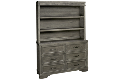 Foundry 6 Drawer Dresser with Hutch Bookcase