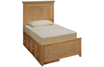 Maxwood Furniture Boston Twin Plank Bed with 2 Storage Drawers