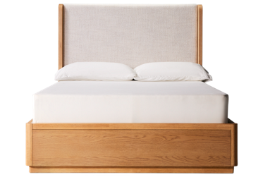 Modena Full Upholstered Bed - Transitional Style - Plush Upholstered Headboard - Solid Asian Hardwood Construction