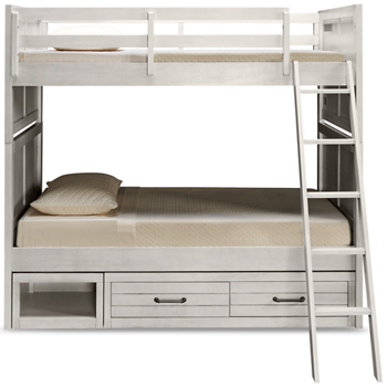 Summer Camp Twin Over Twin Bunk Bed with Storage